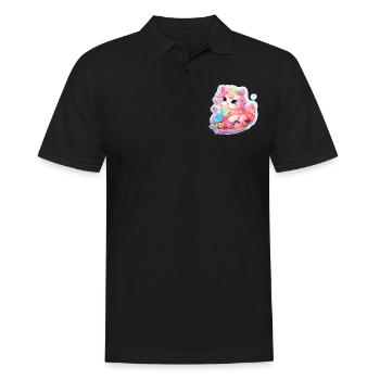 Chat - illustration - Polo Homme - noir - Devant - Kai (181cm)