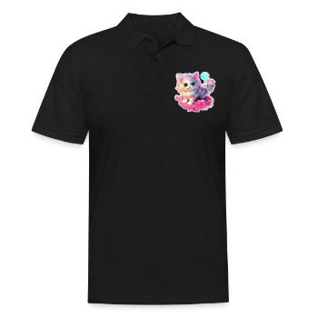 Chat - illustration - Polo Homme - noir - Devant - Kai (181cm)