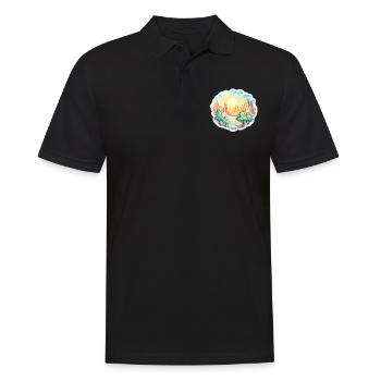 Landscape - Illustration - Men's Polo Shirt - black - Front - Kai (181cm)