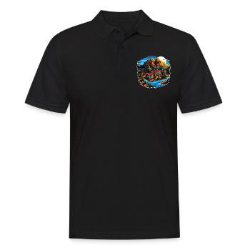 Landscape - Illustration - Men's Polo Shirt - black - Front - Kai (181cm)