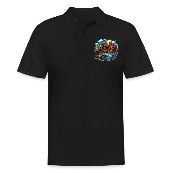 Paysage - Illustration - Polo Homme - noir - Devant - Kai (181cm)