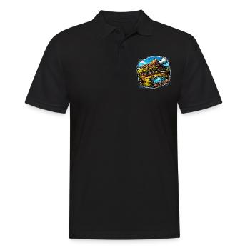 Paysage - Illustration - Polo Homme - noir - Devant - Kai (181cm)