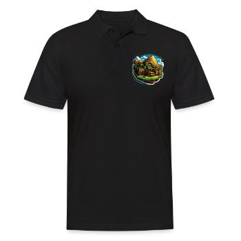 Paysage - Illustration - Polo Homme - noir - Devant - Kai (181cm)