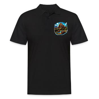 Paysage - Illustration - Polo Homme - noir - Devant - Kai (181cm)