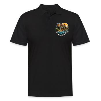 Paysage - Illustration - Polo Homme - noir - Devant - Kai (181cm)