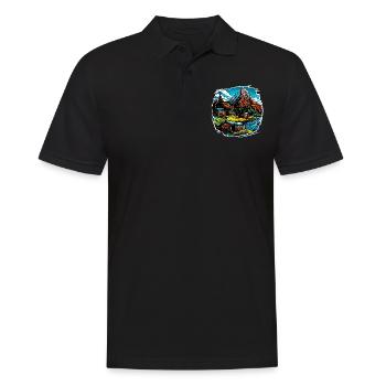 Paysage - Illustration - Polo Homme - noir - Devant - Kai (181cm)