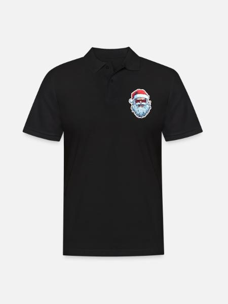 Santa Claus - illustration - Men's Polo Shirt - black