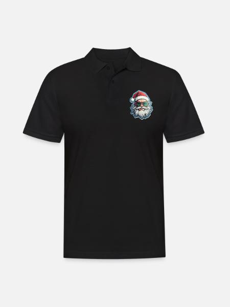 Santa Claus - illustration - Men's Polo Shirt - black