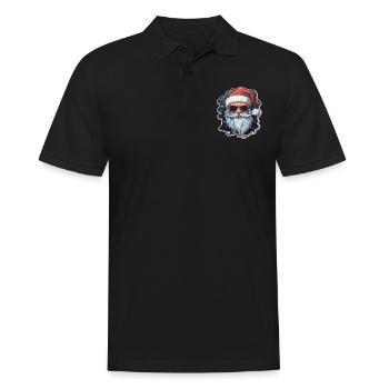 Weihnachtsmann - Illustration - Männer Poloshirt - Schwarz - Vorne - Kai (181cm)