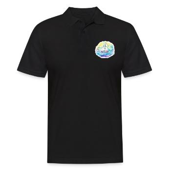 Segelboot - Illustration - Männer Poloshirt - Schwarz - Vorne - Kai (181cm)