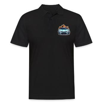 Auto - Illustration - Männer Poloshirt - Schwarz - Vorne - Kai (181cm)