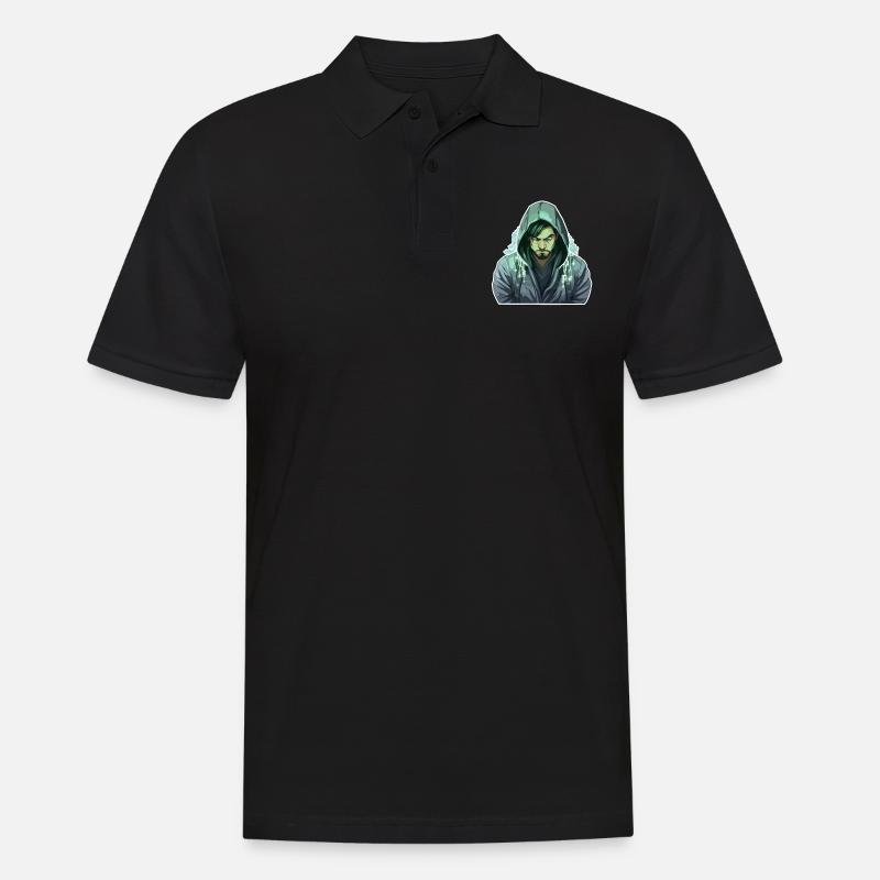 Ethical Hacker - Illustration - Männer Poloshirt - Schwarz