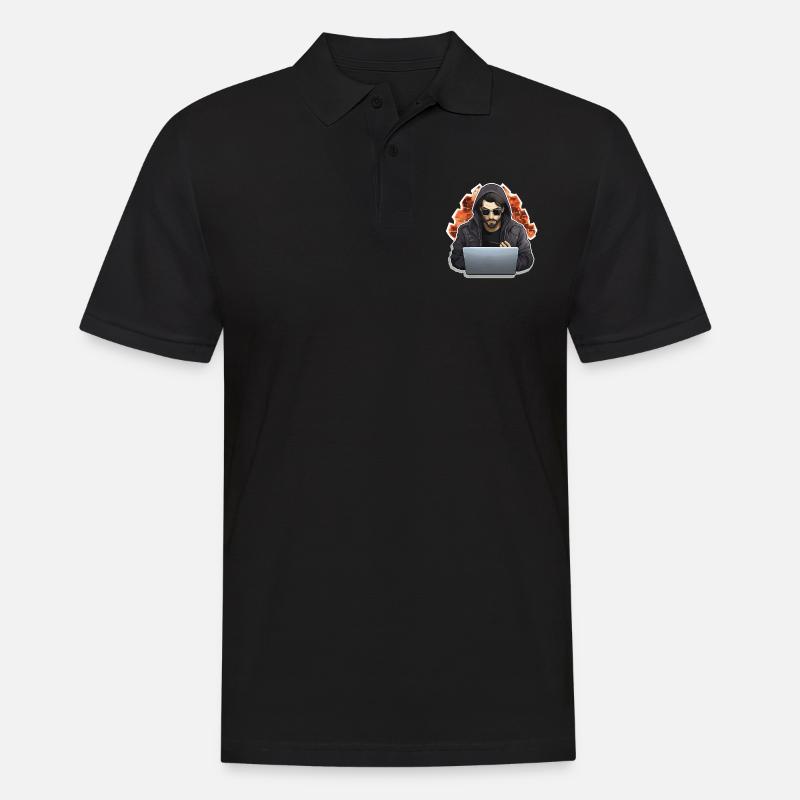 Ethical Hacker - Illustration - Männer Poloshirt - Schwarz