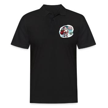 Merry Christmas - Santa Illustration - Männer Poloshirt - Schwarz - Vorne - Kai (181cm)