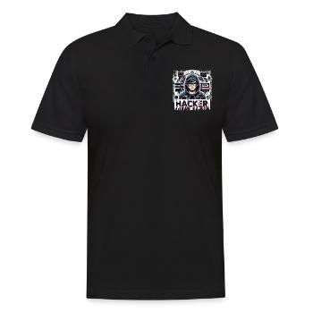 Hacker - Illustration - Men's Polo Shirt - black - Front - Kai (181cm)