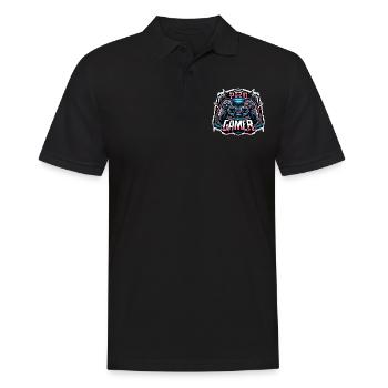 Pro Gamer - Controller Illustration - Männer Poloshirt - Schwarz - Vorne - Kai (181cm)
