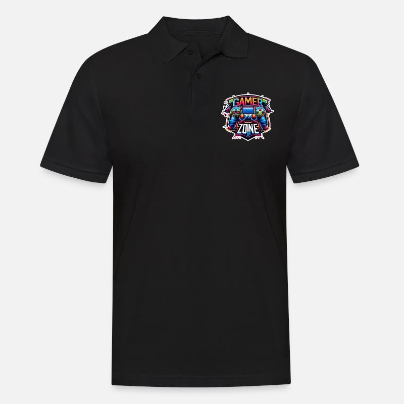 Gamer Zone - Controller Illustration - Männer Poloshirt - Schwarz