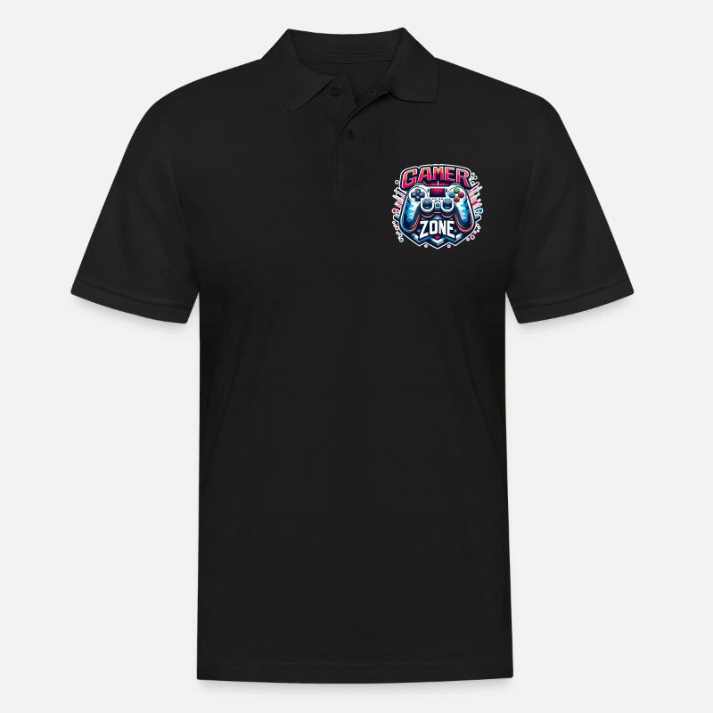 Gamer Zone - Controller Illustration - Männer Poloshirt - Schwarz