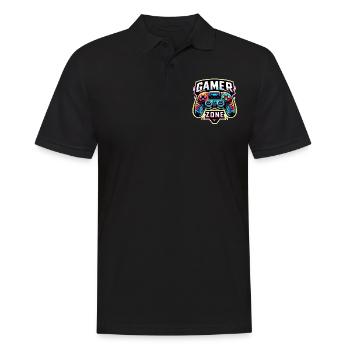 Gamer Zone - Controller Illustration - Männer Poloshirt - Schwarz - Vorne - Kai (181cm)