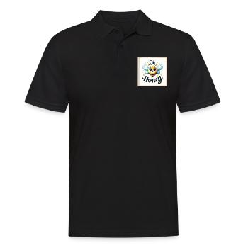 Oh Honey - Bees Illustration - Men's Polo Shirt - black - Front - Kai (181cm)