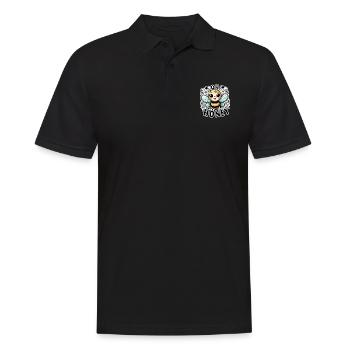 Oh Honey - Bees Illustration - Men's Polo Shirt - black - Front - Kai (181cm)