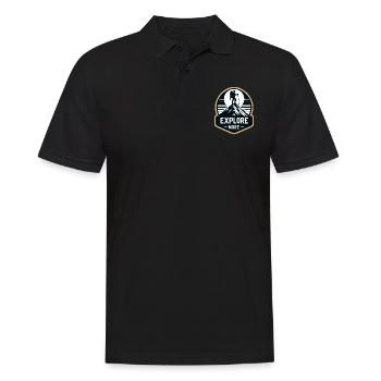 Explore more - Wanderer - Men's Polo Shirt - black - Front - Kai (181cm)