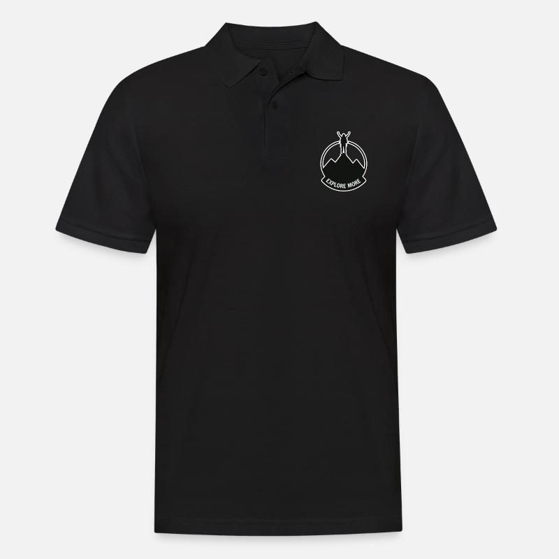 Explore more - Wanderer - Männer Poloshirt - Schwarz