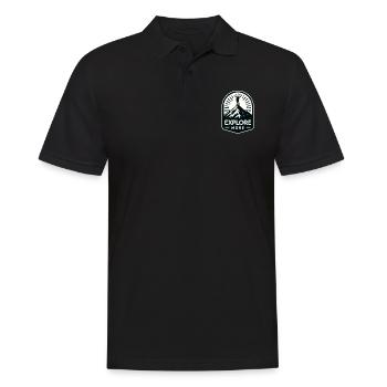 Explore more - Wanderer - Men's Polo Shirt - black - Front - Kai (181cm)