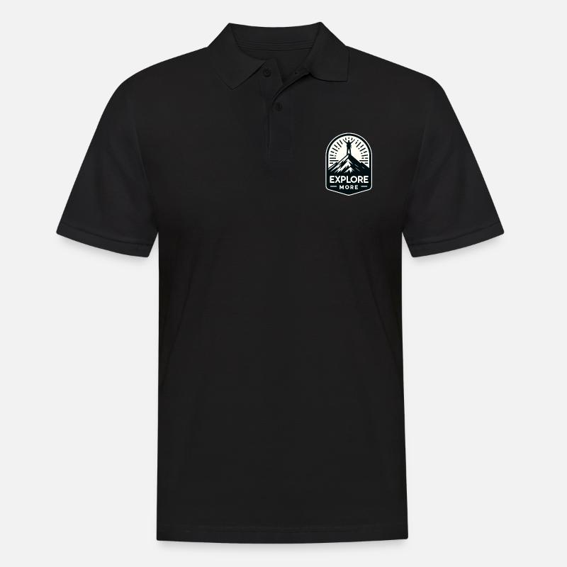 Explore more - Wanderer - Männer Poloshirt - Schwarz