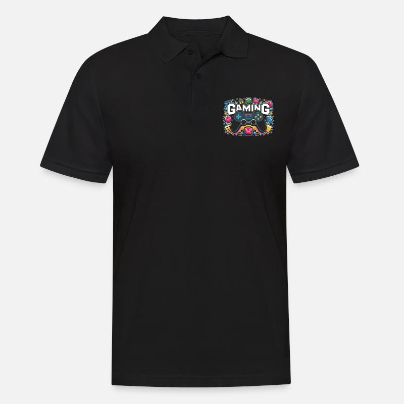 Gaming - Controller - Männer Poloshirt - Schwarz