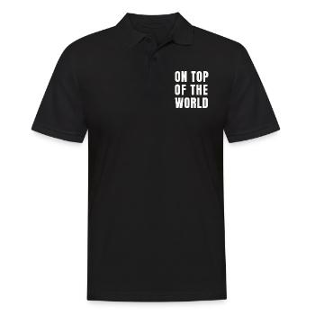 Au sommet du monde (idée cadeau) - Polo Homme - noir - Devant - Kai (181cm)