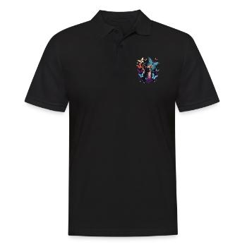 Chihuahua au papillon |Chien mignon nature colorée - Polo Homme - noir - Devant - Kai (181cm)