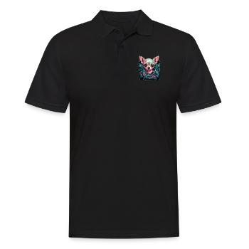 Pink Chihuahua | Rosa Handtasche Welpe Girlie - Männer Poloshirt - Schwarz - Vorne - Kai (181cm)