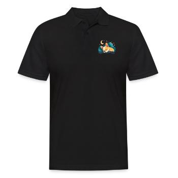 Chihuahua | Schlaf Nacht Pyjama Sonntag Niedlich - Männer Poloshirt - Schwarz - Vorne - Kai (181cm)