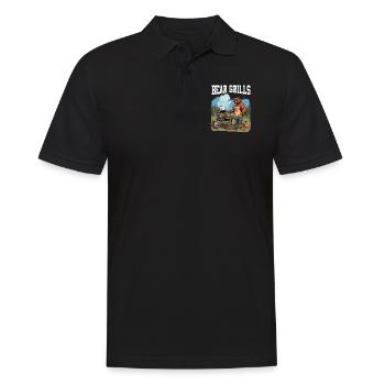 Bear Grills Barbecue BBQ Grillades Camping Sauvage - Polo Homme - noir - Devant - Kai (181cm)