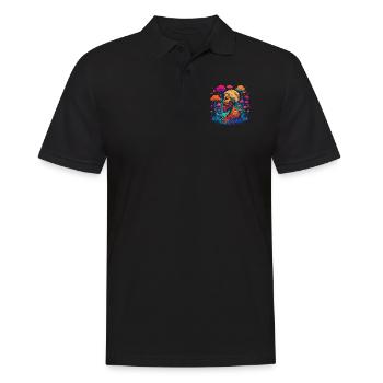 Mushroom | Fantasy Pilze Wald Natur Goa Festival - Männer Poloshirt - Schwarz - Vorne - Kai (181cm)