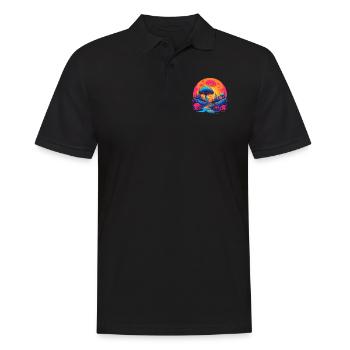 Mushroom | Fantasy Pilze Wald Natur Goa Festival - Männer Poloshirt - Schwarz - Vorne - Kai (181cm)