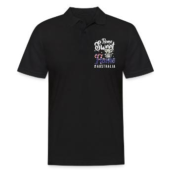 Flagge Känguru Kontinent Wappen - Männer Poloshirt - Schwarz - Vorne - Kai (181cm)