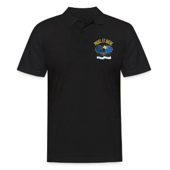 Padel et bière la combinaison gagnante t-shirt - Polo Homme - noir - Devant - Kai (181cm)