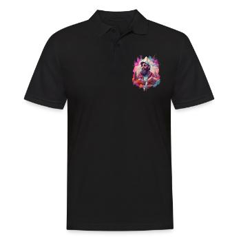Wandern in den Bergen - Männer Poloshirt - Schwarz - Vorne - Kai (181cm)
