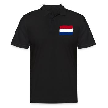 Niederlande - Männer Poloshirt - Schwarz - Vorne - Kai (181cm)
