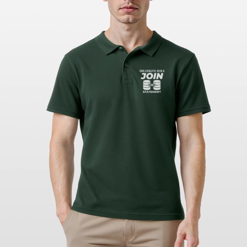 SQL Join Database Statement Programming Data Men's Polo Shirt