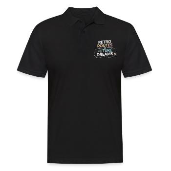 Retro Routes Future Dreams Boussole Carte - Polo Homme - noir - Devant - Kai (181cm)
