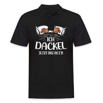 Hund Dackel Ich Dackel Jetzt Ins Bett - Männer Poloshirt - Schwarz - Vorne - Kai (181cm)
