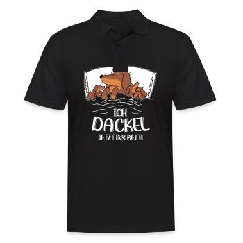 Hund Dackel Ich Dackel Jetzt Ins Bett - Männer Poloshirt - Schwarz - Vorne - Kai (181cm)