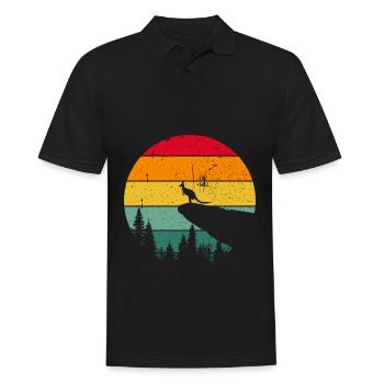 Vintage Rétro Kangourou Australie Cadeau - Polo Homme - noir - Devant - Kai (181cm)
