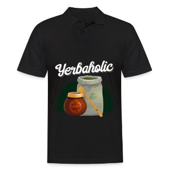 Funny Yerba Mate Tea Lover - Men's Polo Shirt - black - Front - Kai (181cm)