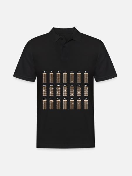 Guitar Chord Chart Sheet Music Teacher - Men's Polo Shirt - black