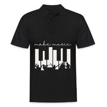 Klaviertasten Musiker Band Orchester Musiklehrer - Männer Poloshirt - Schwarz - Vorne - Kai (181cm)