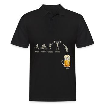 Bierwoche Sportler Biertrinker Sport - Männer Poloshirt - Schwarz - Vorne - Kai (181cm)